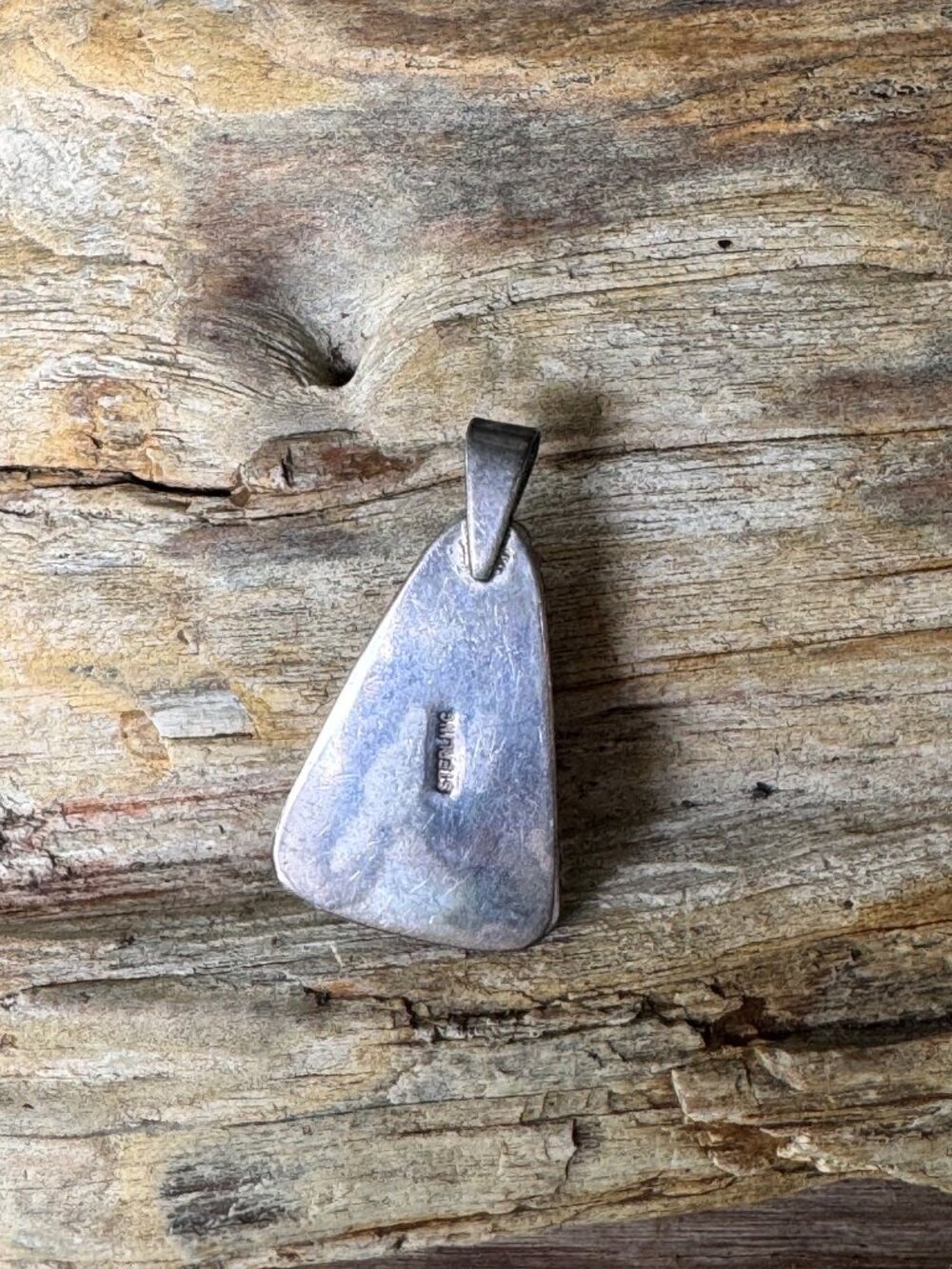 Sterling Silver Pendant Unisex 7.59g Pietersite Triangular Cabochon Artisan - Picture 7 of 8